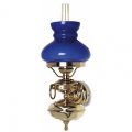 Настенная лампа из латуни Old River с синим стеклянным абажуром